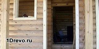 Дверь в стену сруба