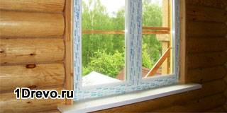 Установка стеклопакетов в деревянном доме