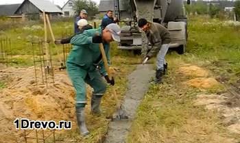 Заливка до краев траншеи